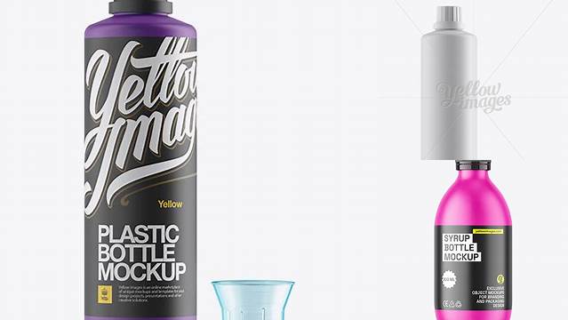 8205+ Matte Plastic Bottle With Open Measuring Cap PSD Mockup Free Stylish PSD for Graphic Designers