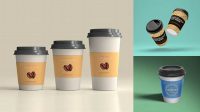 8208+ Kraft Coffee Cup with Sleeve PSD Mockup Free Premium Photoshop Template Download