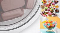 8210+ Transparent Container with Sweets PSD Mockup Top View Exclusive and Stylish Design PSD