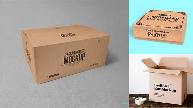 8216+ Cardboard Case PSD Mockup Half Side View High-Angle Shot Free PSD