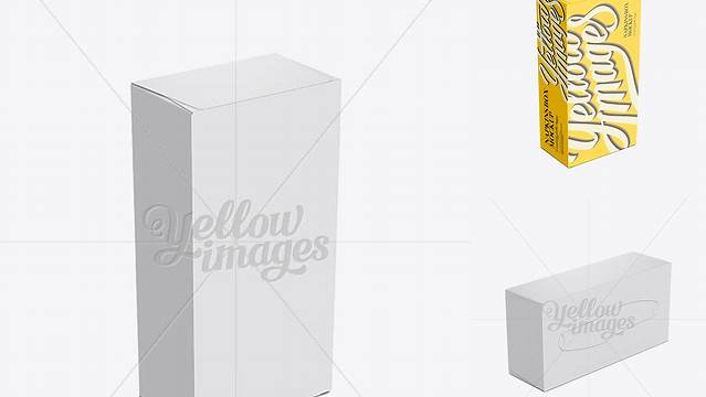 8216+ Napkin Box With Curve Opening PSD Mockup Vertical Orientation High-Angle Shot Free Graphic Design Resource