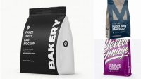 8218+ Matte Stand-up Food Bag PSD Mockup Half Side View Editable Mockup PSD