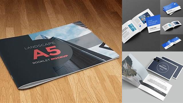 8219+ A5 Landscape Brochure Mockup Free Download Design Mockup