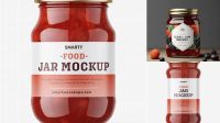 8219+ Clear Jar with Red Jam PSD Mockup Exclusive Layered PSD Mockup