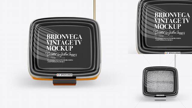 8221+ Brionvega Vintage TV PSD Mockup Front View Exclusive Free Photoshop Mockup