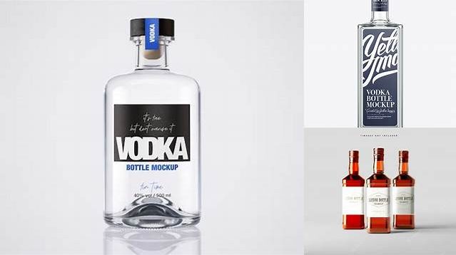 8224+ Square Vodka Bottle with Wax PSD Mockup Editable Mockup PSD