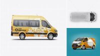 8225+ Passenger Van PSD Mockup Top View Professional Design PSD