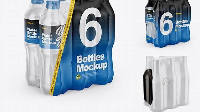 8226+ 6 Bottles Pack PSD Mockup Half Side View High-Angle Shot Exclusive Free Photoshop Asset