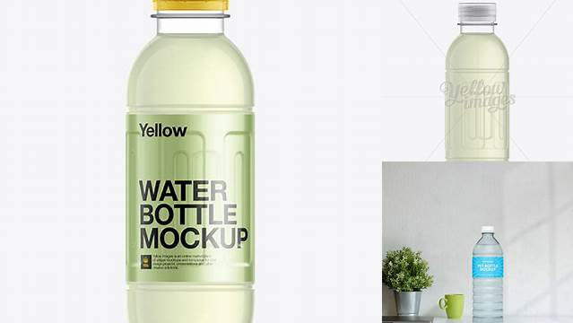 8227+ 500ml PET Bottle with Lemon Energy Water PSD Mockup PSD for Creative Projects