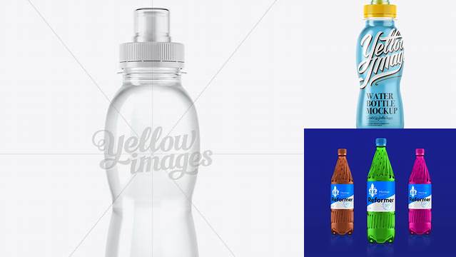 823+ 330ml White Plastic PET Bottle with Color Cap PSD Mockup Free Download Design Mockup