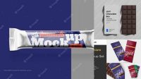 823+ Metallic Chocolate Bar PSD Mockup Top View Easy Editable