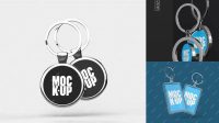 8236+ Metallic Keyring PSD Mockup Top View Fully Editable PSD Template