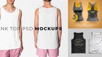 8236+ Tank Top PSD Mockup Half Side View Premium Design Freebie