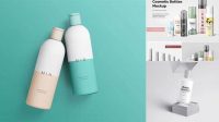 8238+ Metallic Cosmetic Bottle PSD Mockup Elegant and Stylish Free PSD