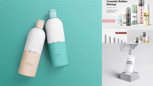 8238+ Metallic Cosmetic Bottle PSD Mockup Elegant and Stylish Free PSD