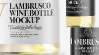 824+ Clear Glass Lambrusco White Wine Bottle PSD Mockup Free Digital Resource for Designers