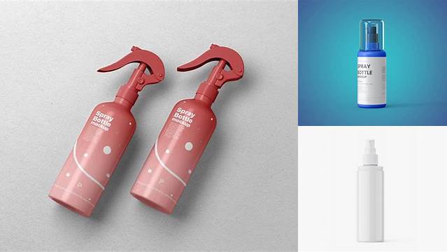 8240+ Glossy Spray Bottle With Over?ap PSD Mockup Best Free Mockup PSD