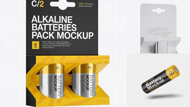 8246+ 2 Pack Metal Battery C PSD Mockup Halfside View Smart Design Template Free