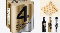 8248+ Bottle in Matte Metallic Paper Wrap PSD Mockup Easy-to-Edit PSD