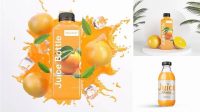 8249+ Plastic Bottle With Orange Juice PSD Mockup Premium Freebie for Designers