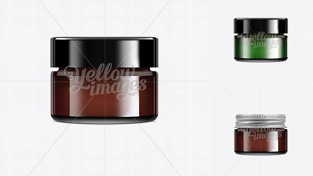 825+ Dark Brown Glass Jar With Plastic Lid 50ml Photoshop PSD Free for Designers