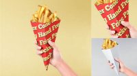 825+ French Fries Paper Cone PSD Mockup Editable and Customizable PSD