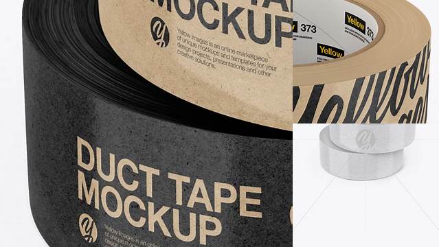 825+ Two Kraft Duct Tape Rolls PSD Mockup High-End PSD Download