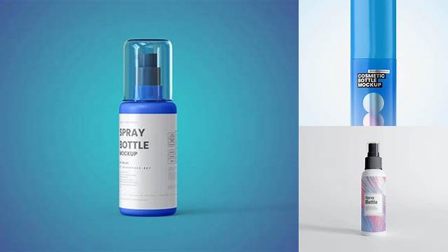 8254+ 50ml Glossy Spray Bottle PSD Mockup Customizable Design Files