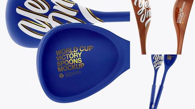 8256+ Matte World Cup Victory Spoons PSD Mockup Front View Creative Digital PSD Download