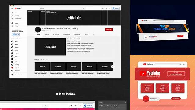 8256+ Youtube Channel Mockup High-Quality PSD Files