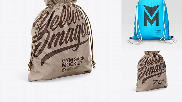 8258+ Textured Gym Sack PSD Mockup Half Side View Modern Free PSD Template