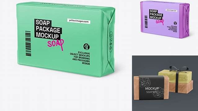 8259+ Glossy Soap Bar Package PSD Mockup Versatile and Elegant PSD File