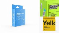 8263+ Glossy Paper Box with Hang Tab PSD Mockup Front View Free Design Resource