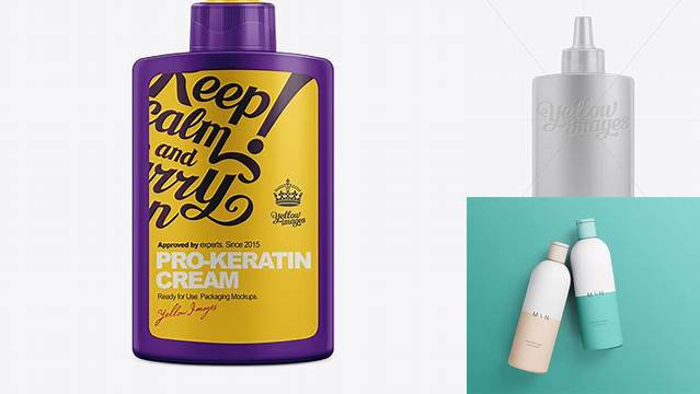 827+ 150ml Keratin Bottle PSD Mockup Layered Photoshop Template