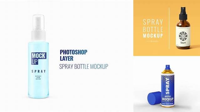 827+ Green Spray Bottle PSD Mockup Advanced Editable PSD