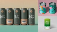 8274+ Tin Can With Paper Label PSD Mockup Creative Design Mockup