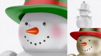 8275+ Matte Christmas Snowman Toy PSD Mockup Half Side View Customizable Photoshop Template