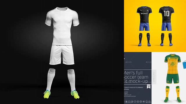 8276+ Men’s Full Soccer Kit PSD Mockup Front View Free Download Design Mockup