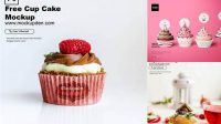 8277+ Cupcake With Raspberry PSD Mockup Smart Object PSD Free Resource