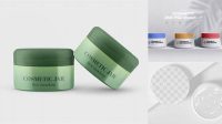 8278+ Open Glossy Plastic Cosmetic Jar PSD Mockup Front View High Angle Shot Modern Design PSD Resource Free Download