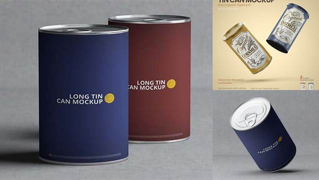 828+ Two Round Tin Cans PSD Mockup Editable Graphic Design Files