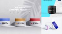 8281+ Matte Cosmetic Jar PSD Mockup Front View High Angle Shot Stylish PSD for Free