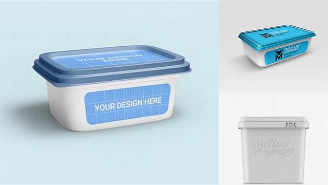 8285+ Matte Plastic Container PSD Mockup Front View Advanced Editable Template Free