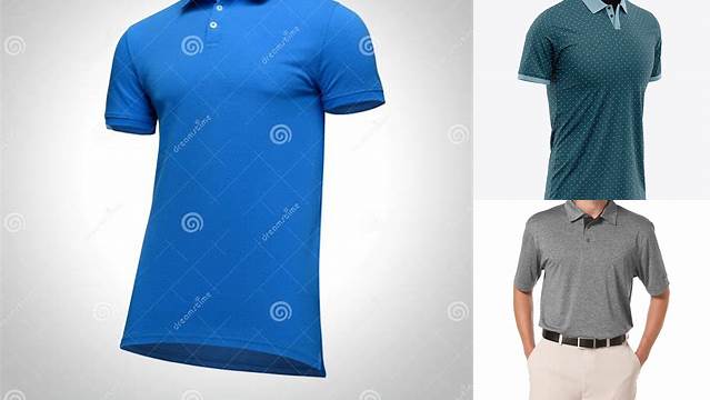 8285+ Men's Heather Short Sleeve Polo Shirt Front View Elegant and Stylish Free PSD