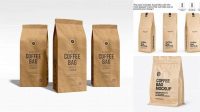 8290+ Kraft Paper Coffee Bag With Valve PSD Mockup Hero Shot Customizable Design Files