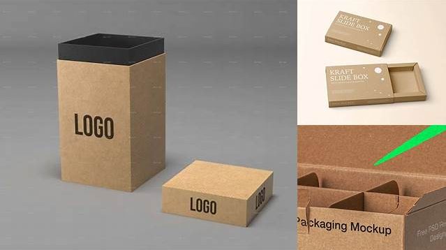 8290+ Two Kraft Boxes PSD Mockup Side View Smart Editable Design Mockup