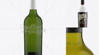 8291+ 75cl Aleka Emerald Green Bottle with White Wine PSD Mockup Exclusive Layered PSD Mockup