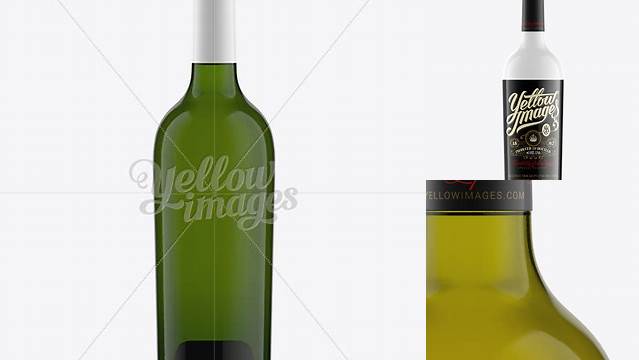 8291+ 75cl Aleka Emerald Green Bottle with White Wine PSD Mockup Exclusive Layered PSD Mockup