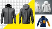 8295+ Windbreaker PSD Mockup Front View High-End Photoshop Mockup