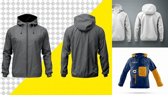 8295+ Windbreaker PSD Mockup Front View High-End Photoshop Mockup